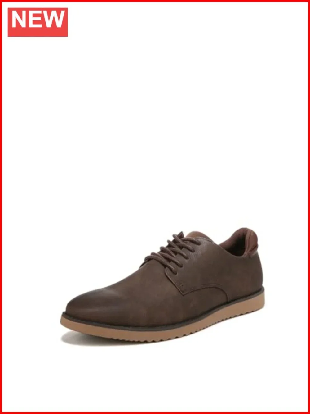 Faux Leather Lace-Up Casual Oxfords with Comfort Insole